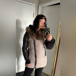 Stylish Tan and Black Women's Jacket